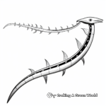 Printable Abstract Elasmosaurus Coloring Pages for Artists 2
