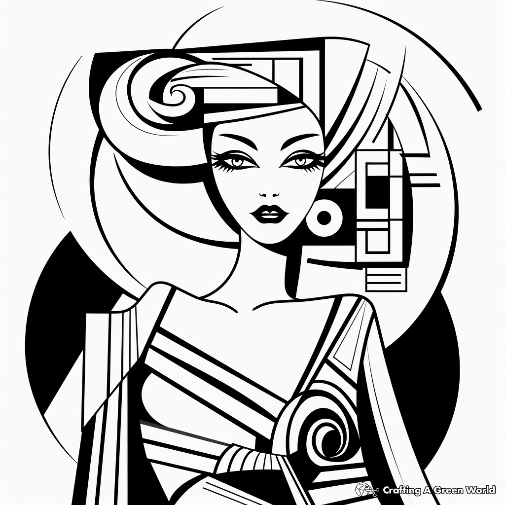 Printable Abstract Fashion Design Coloring Pages for Artists 3