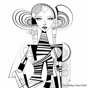 Printable Abstract Fashion Design Coloring Pages for Artists 4