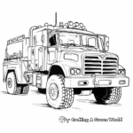 Printable Abstract Fire Truck Coloring Pages for Artists 1