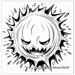 Printable Abstract Fireball Coloring Pages for Artists 3