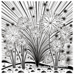 Printable Abstract Fireworks Coloring Pages for Artists 2