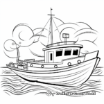 Printable Abstract Fishing Boat Coloring Pages for Artists 2