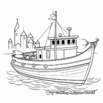 Printable Abstract Fishing Boat Coloring Pages for Artists 3