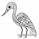 Printable Abstract Flamingo Coloring Pages for Artists 3