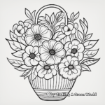 Printable Abstract Flower Basket Coloring Pages for Artists 1