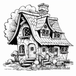 Printable Abstract Gnome House Coloring Pages for Artists 1
