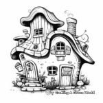 Printable Abstract Gnome House Coloring Pages for Artists 2