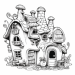 Printable Abstract Gnome House Coloring Pages for Artists 4