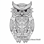 Printable Abstract Great Horned Owl Coloring Pages 2