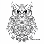 Printable Abstract Great Horned Owl Coloring Pages 3