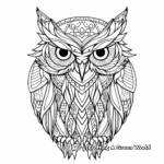 Printable Abstract Great Horned Owl Coloring Pages 4