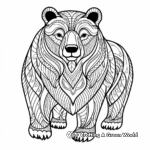 Printable Abstract Grizzly Bear Coloring Pages for Artists 2