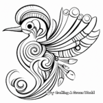 Printable Abstract Hummingbird Coloring Pages for Artists 3