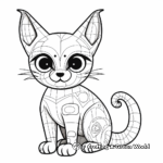 Printable Abstract Kitten Coloring Pages for Artists 1