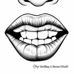 Printable Abstract Lips Coloring Pages for Artists 3