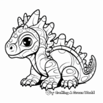 Printable Abstract Pachycephalosaurus Coloring Pages for Artists 4