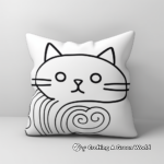 Printable Abstract Pillow Cat Coloring Pages for Artists 2