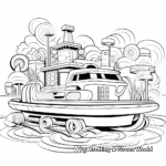 Printable Abstract Pontoon Boat Coloring Pages for Creatives 1