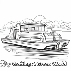 Pontoon Boat Coloring Pages - Free &amp; Printable!
