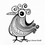 Printable Abstract Quail Coloring Pages for Artists 4