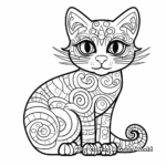 Printable Abstract Rainbow Cat Coloring Pages for Artists 2