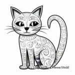 Printable Abstract Rainbow Cat Coloring Pages for Artists 4