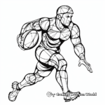 Printable Abstract Rugby Player Coloring Pages for Artists 4