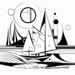 Printable Abstract Sailboat Coloring Pages for Artists 2