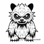 Printable Abstract Scary Bear Coloring Pages for Artists 3