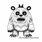 Printable Abstract Scary Bear Coloring Pages for Artists 4