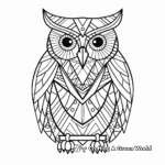 Printable Abstract Snowy Owl Coloring Pages for Artists 3