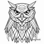 Printable Abstract Snowy Owl Coloring Pages for Artists 4