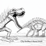 Printable Abstract Spinosaurus and T-Rex Coloring Pages for Artists 2