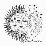 Printable Abstract Sun and Moon Coloring Pages for Artists 2