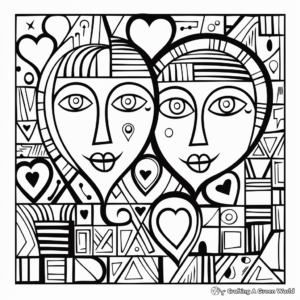 Printable Abstract Valentine's Day Coloring Pages 4