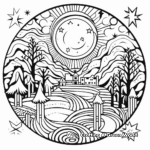 Printable Abstract Winter Solstice Coloring Pages for Artists 4