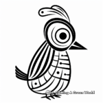 Printable Abstract Woodpecker Coloring Pages for Artists 4