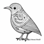 Printable Abstract Wren Coloring Pages for Artists 3