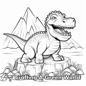 Dinosaur Volcano Coloring Pages - Free &amp; Printable!