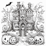Printable Adult Halloween Coloring Pages with Intricate Designs 3