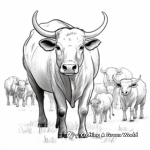 Printable African Buffalo Herd Coloring Pages 1