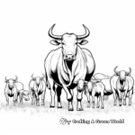 Printable African Buffalo Herd Coloring Pages 3
