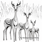 Printable Antelope Family Coloring Pages 1