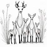 Printable Antelope Family Coloring Pages 4