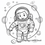 Printable Astronaut in Space with Gravity Coloring Pages 1