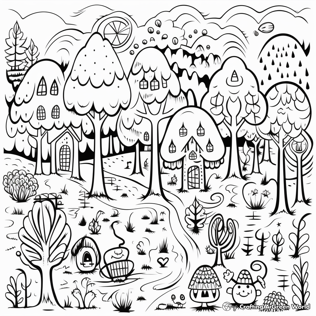 Printable Autumn Forest October Coloring Sheets 2
