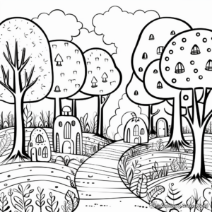 Printable Autumn Forest October Coloring Sheets 3