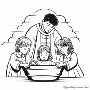 Printable Baptism Certificate Coloring Pages 1