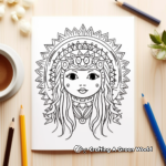 Printable Boho Rainbow Coloring Pages for Artists 4